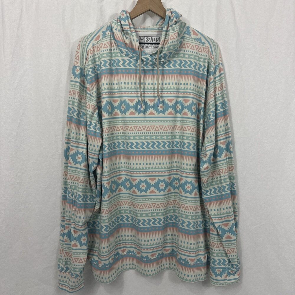 RSVLTS Southwestern Aztec Performance Hoodie Mens Sz 2XL Pullover Stretch